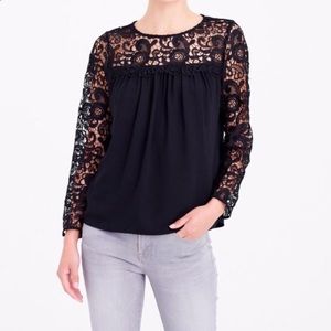 J. Crew long sleeved lace blouse